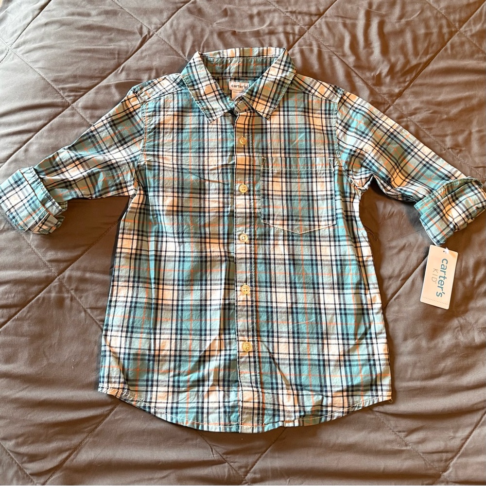 Carter’s Little Boys Button-Up Shirt, Size 5 *NWT*